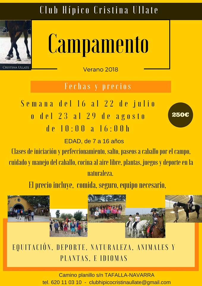 Campamentos de verano en el Club H&iacute;pico Cristina Ullate